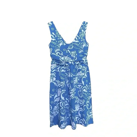 LILLY PULITZER Shianne Azure Ariel Blue Tides Dress sz XS Sleeveless NWOT - Picture 3 of 8